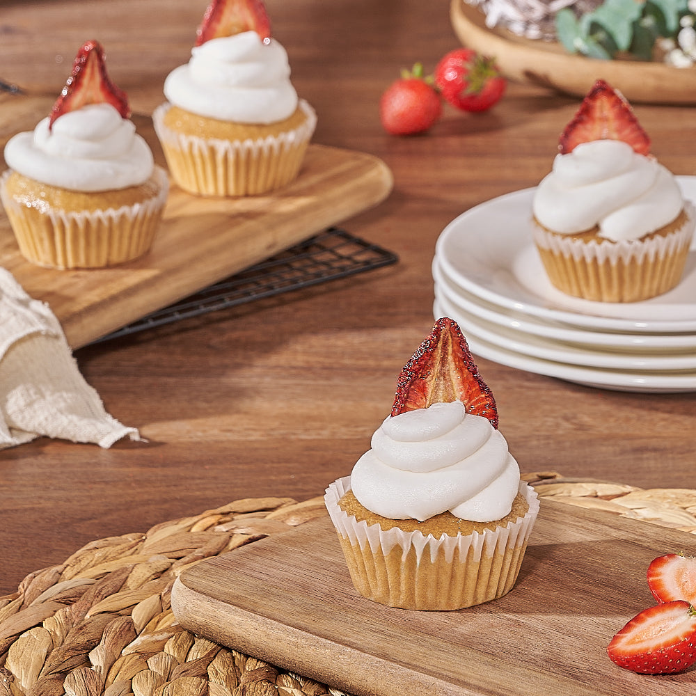 Vegan Vanilla Four Cupcake Set – how the gift is presented