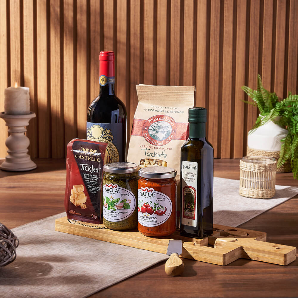 Wine & Pasta Gift Set, wine gift, wine, pasta gift, pasta, gourmet gift, gourmet, cheese gift, cheese, Toronto delivery
