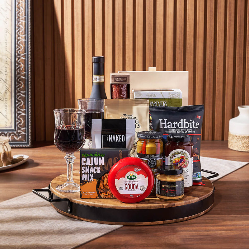 Wish You Success Wine & Goodies Gift Basket, wine gift, wine, charcuterie gift, charcuterie, cheese gift, cheese, Toronto delivery
