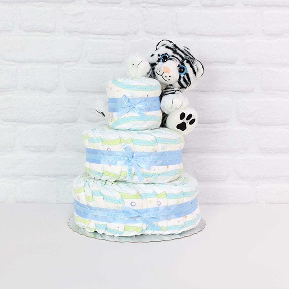 Diapers &amp; Plush Tiger Gift Set - Toronto Baskets - Toronto Baskets Delivery   