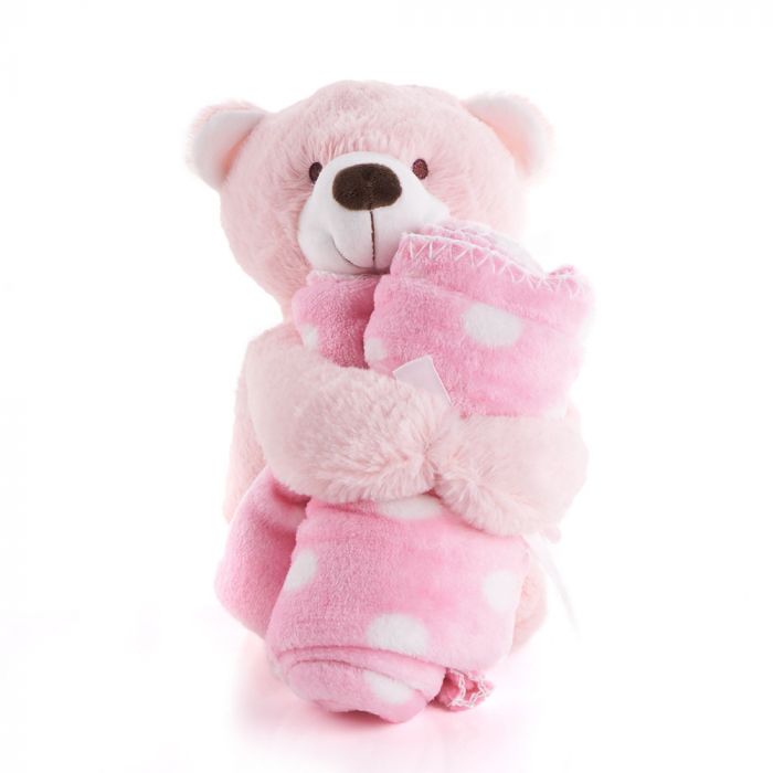 Pink Hugging Blanket Bear from - Toronto Baskets - Toronto Delivery