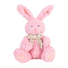 Posh Dusty Rose Pointy eared Bunny wears a pink and cream polka-dotted bow around her neck. Super soft and ready for cute cuddles and snuggles. This posh bunny has pink coloured fur and is 9" tall from Toronto Baskets - Toronto Delivery
