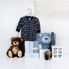 Help someone special welcome their new baby boy with the Tiny Cub Gift Basket. This basket has plenty of items to help the new parents get started with their new arrival, including apparel, handy baby items, a toy, and some celebratory bubbly for the parents to enjoy from Toronto Baskets - Toronto Delivery