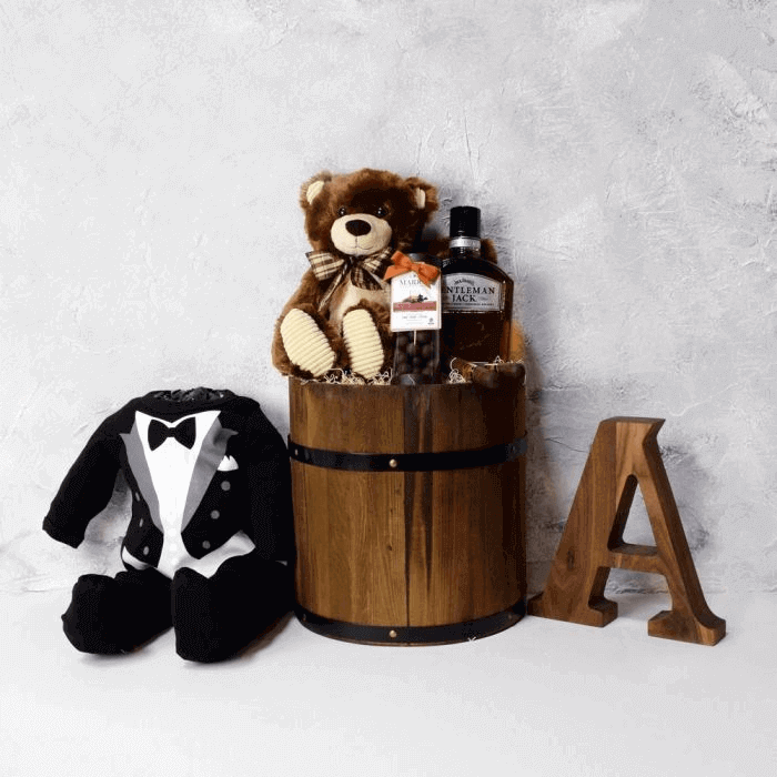Baby Boy Tux Gift Set, Toronto – how the gift is presented